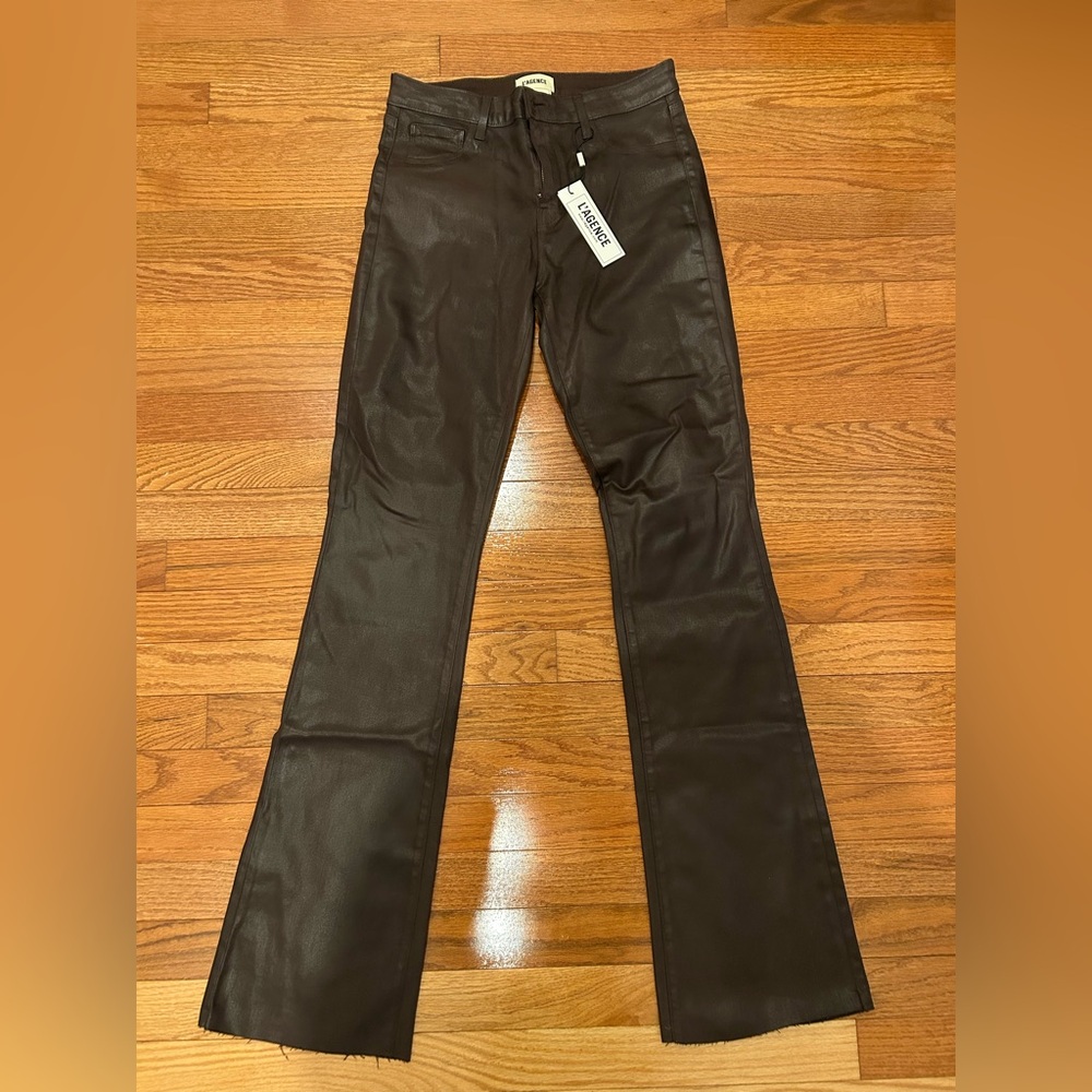 L'Agence Ruth Coated Straight Leg Jeans
